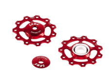 CEMA derailleurwieltjes full keramisch 9/10/11V alu rood