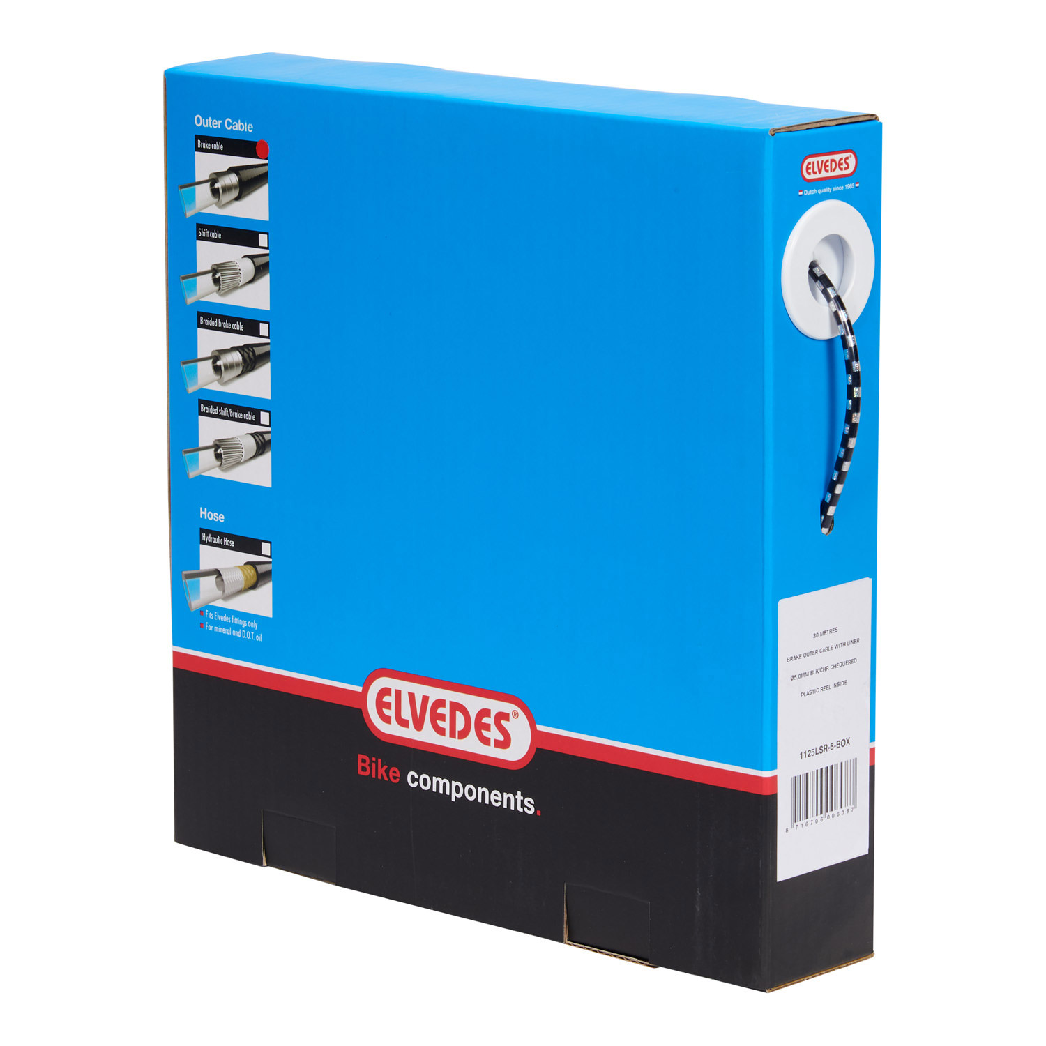 Elvedes rem buitenkabel 5mm zw/chr blok(30m)1125LSR-6-BOX