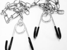 Set ophanghaken met ketting  geplastificeerd
