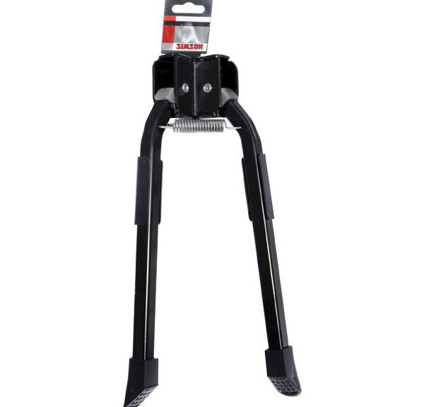 Simson middenstandaard dubbel Hopper 26-28" zwart vast kaart
