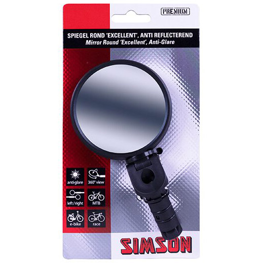 Simson spiegel Excellent rond in stuur antireflecterend