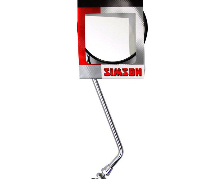 Simson spiegel rond groot op  stuur zilver