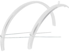 Stel spatborden 28" staal hybride 45mm zilver