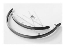 Stel spatborden 28" kunststof 50mm met stangen mat zwart