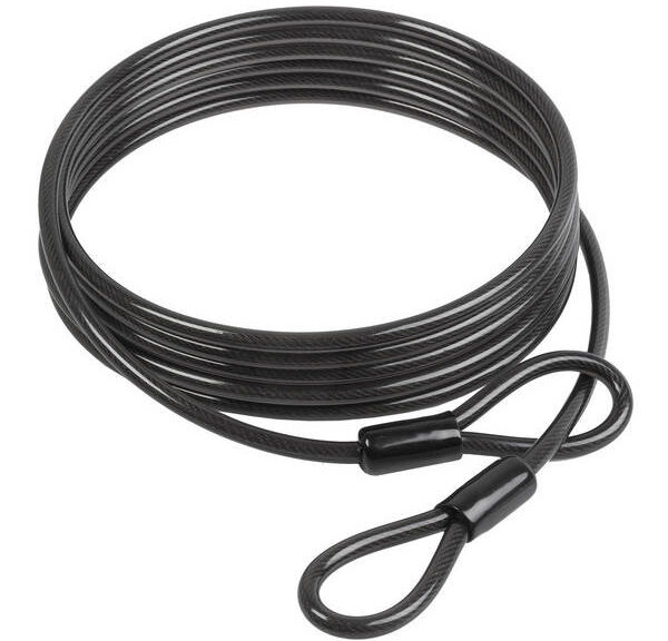 M-Wave etalagekabel 5m x 10mm met dubbele lus zwart