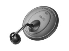 Rétroviseur Busch & Müller grand format, rond, 80 mm, incurvé sur le guidon