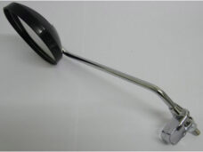 Spiegel 8mm met klem zwart rond Chrome stang back mirror
