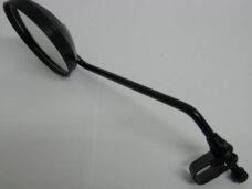 Spiegel 8mm met klem zwart rond zwarte stang back mirror
