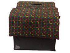 Basil dubbele fietstas grijs met gekleurde bloemen 20L