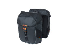 Basil dubbele tas Miles Tarpaulin 34l zwart/oranje