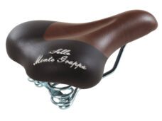 Monte Grappa zadel Fashion met veer d.bruin/zwart