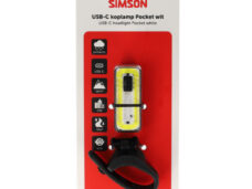 Simson koplamp Pocket USB-C wit