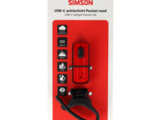 Simson koplamp Pocket USB-C rood