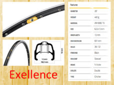 Ambrosio velg 28" 36g Excellence zwart