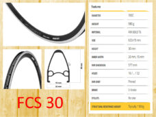 Ambrosio velg 28" 24g FCS-30 zwart