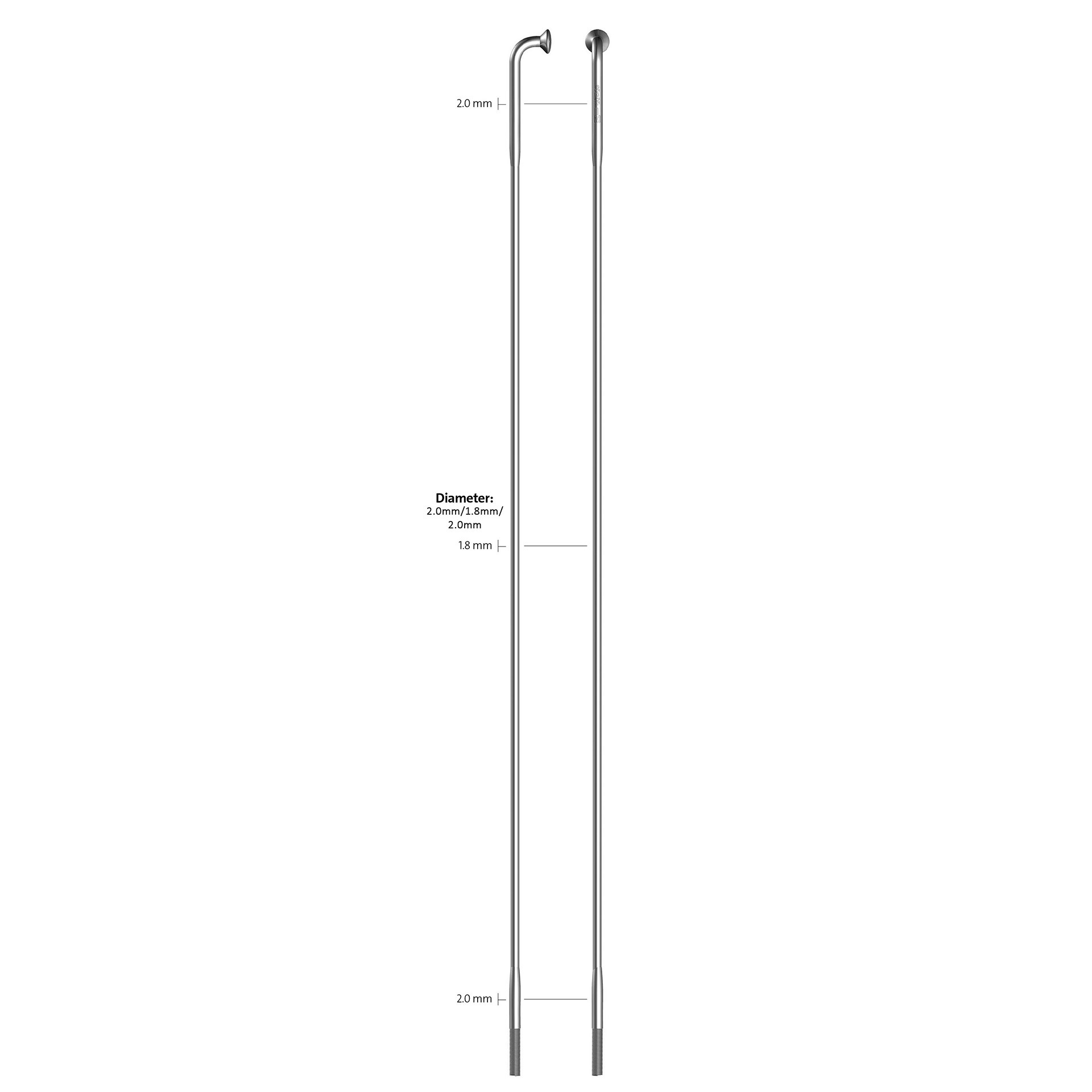 Sapim spaak 14-238L Race RVS zonder nippel (100st)