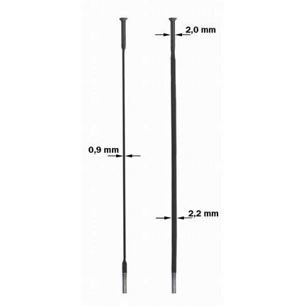 Sapim spaak 14-272 CX-Ray plat recht zwart z. nippel (100st)