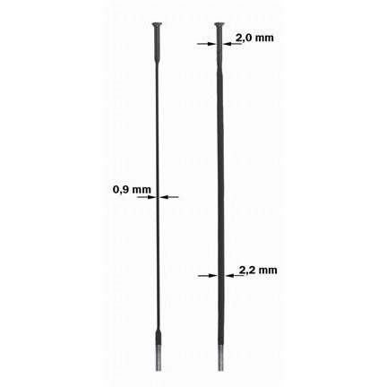 Sapim spaak 14-286 CX-Ray plat recht zwart z. nippel (100st)