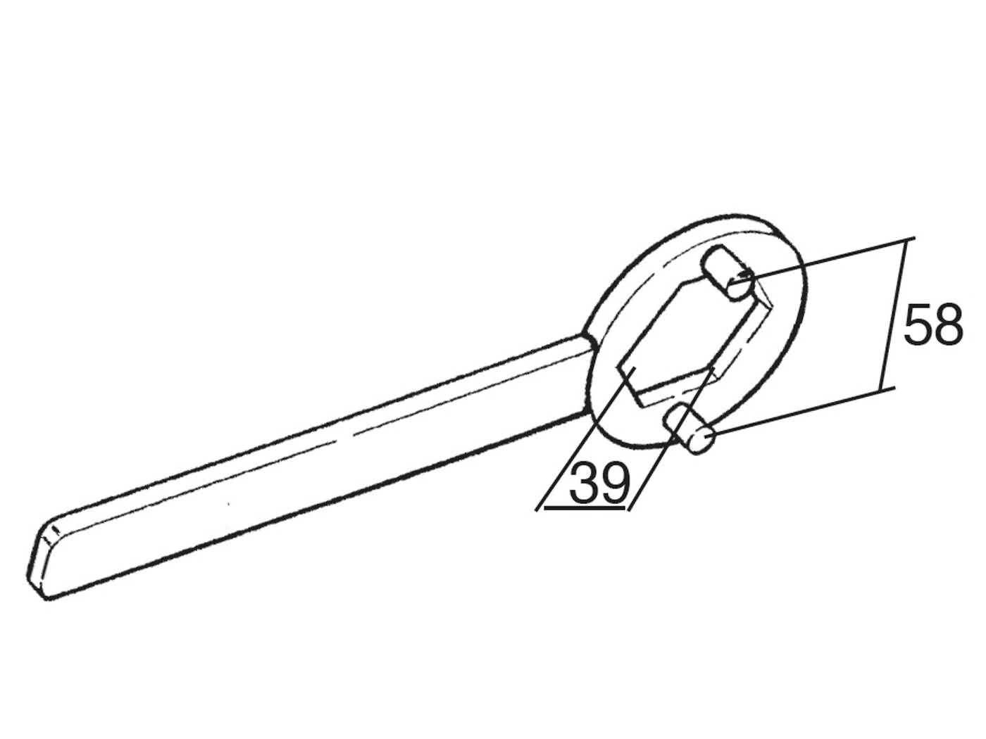 Blokkeersleutel Buzzetti Koppeling 2t + 4t 39mm Agility, Agility 16+ , Minarelli Horizontaal En Verticaal, Sco Gy6, Sco Peug 5476 - Afbeelding 2