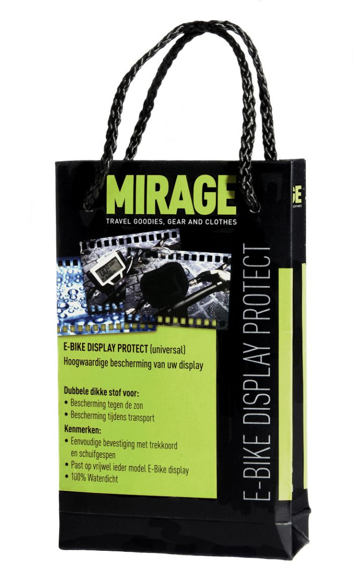 Beschermhoes voor stuurdisplay E-bike Mirage - trekkoord met gespen max.11x 8 cm - zwart - Afbeelding 2