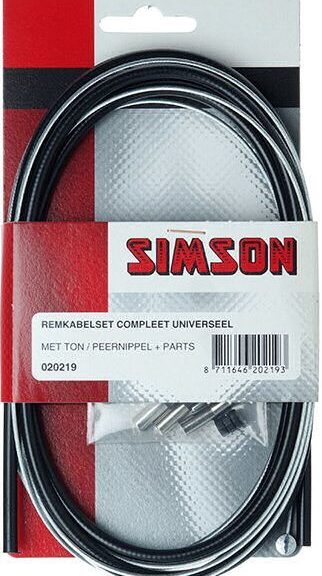 Remkabelset compleet Simson universeel - zwart