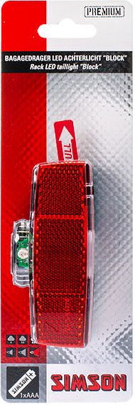 Batterij bagagedrager achterlicht Simson Block 1 LED - On/Off - Afbeelding 4