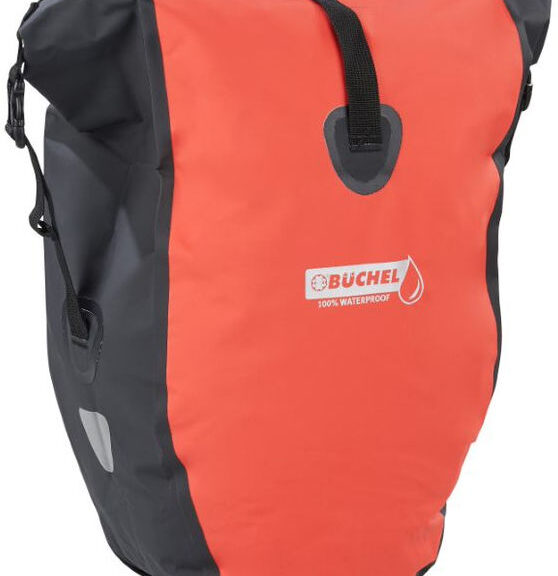 Single bicycle bag Büchel 100% waterproof 25,4 liters - red