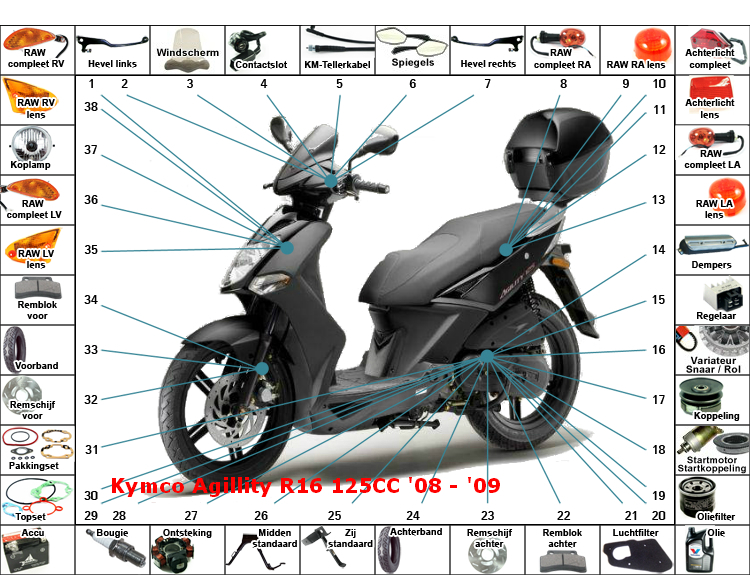 Agillity R16 125CC '08 - '09