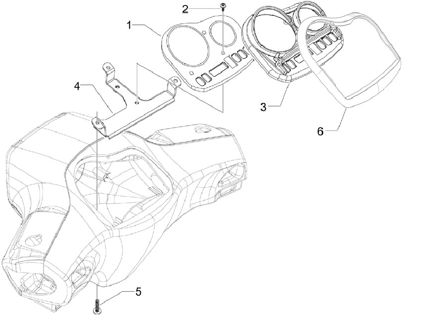 Vespa S 150 4T no ABS E3 2009-2010 APAC — Cockpit imstrumenten