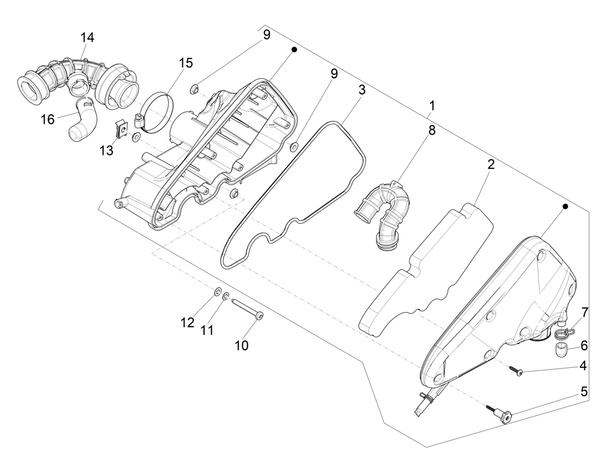 Vespa Primavera 50 4T 3V ie ABS E5 Mickey Mouse 2023 EMEA — Luchtfilter