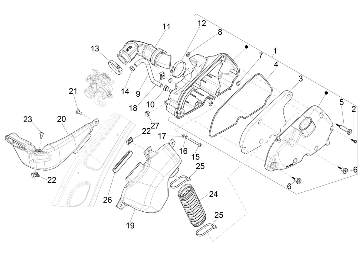 Vespa Sprint 150 4T 3V Iget ABS E4 2016-2023 NAFTA — Luchtfilter