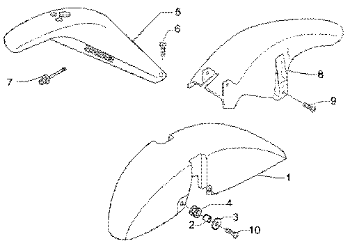 Piaggio X9 200 — Wielruimte-Spatbord