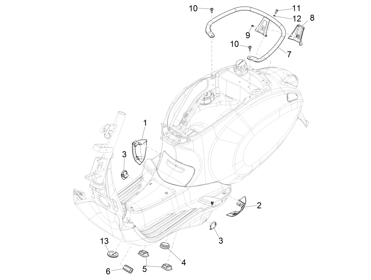 Vespa Primavera 50 4T 3V ie ABS E5 Mickey Mouse 2023 Canada NAFTA — Zijkappen-Spoiler