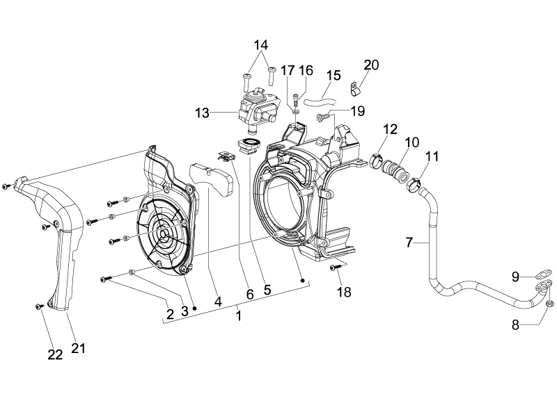Vespa S 150 4T 2V no ABS E3 2008-2009 EMEA — Luchtfilterhuis