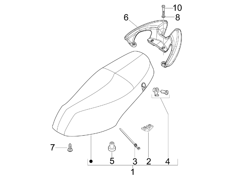 Fly 50 4T 2V 2006-2007 EMEA — Zitbankje