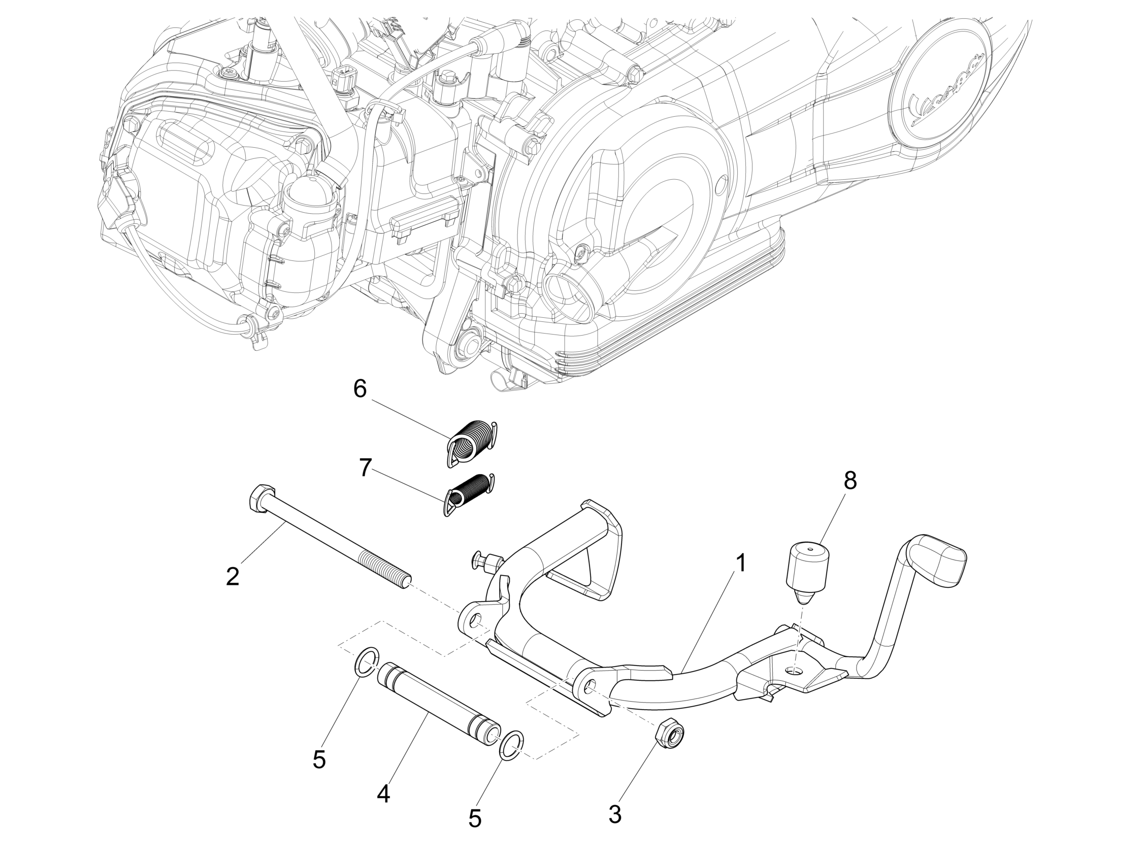 Vespa Primavera No ABS 50 4T 3VS E4 2017-2020 EMEA — Middenstandaard