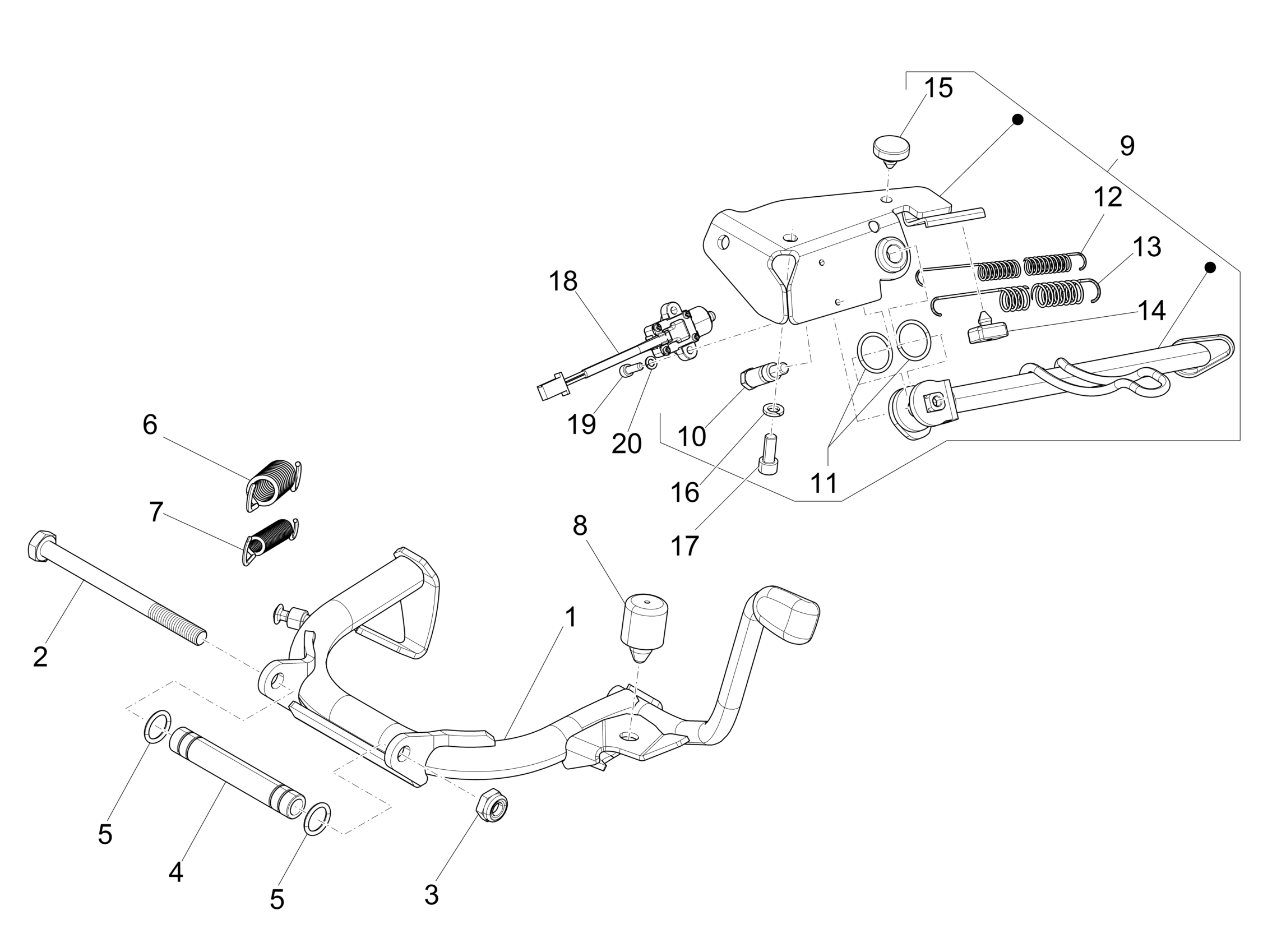 Vespa Sprint 150 4T 3V ie no ABS E3 2015-2016 APAC — Middenstandaard
