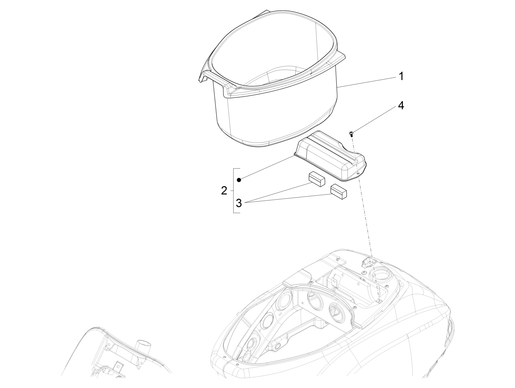 Vespa S 125 4T 3V Iget no ABS E3 E4 2017-2023 APAC — Helmbakdelen