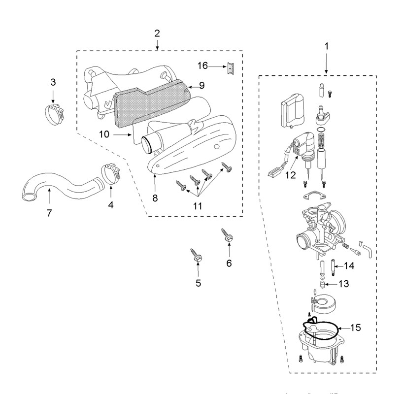 Carburateur/Luchtfilter