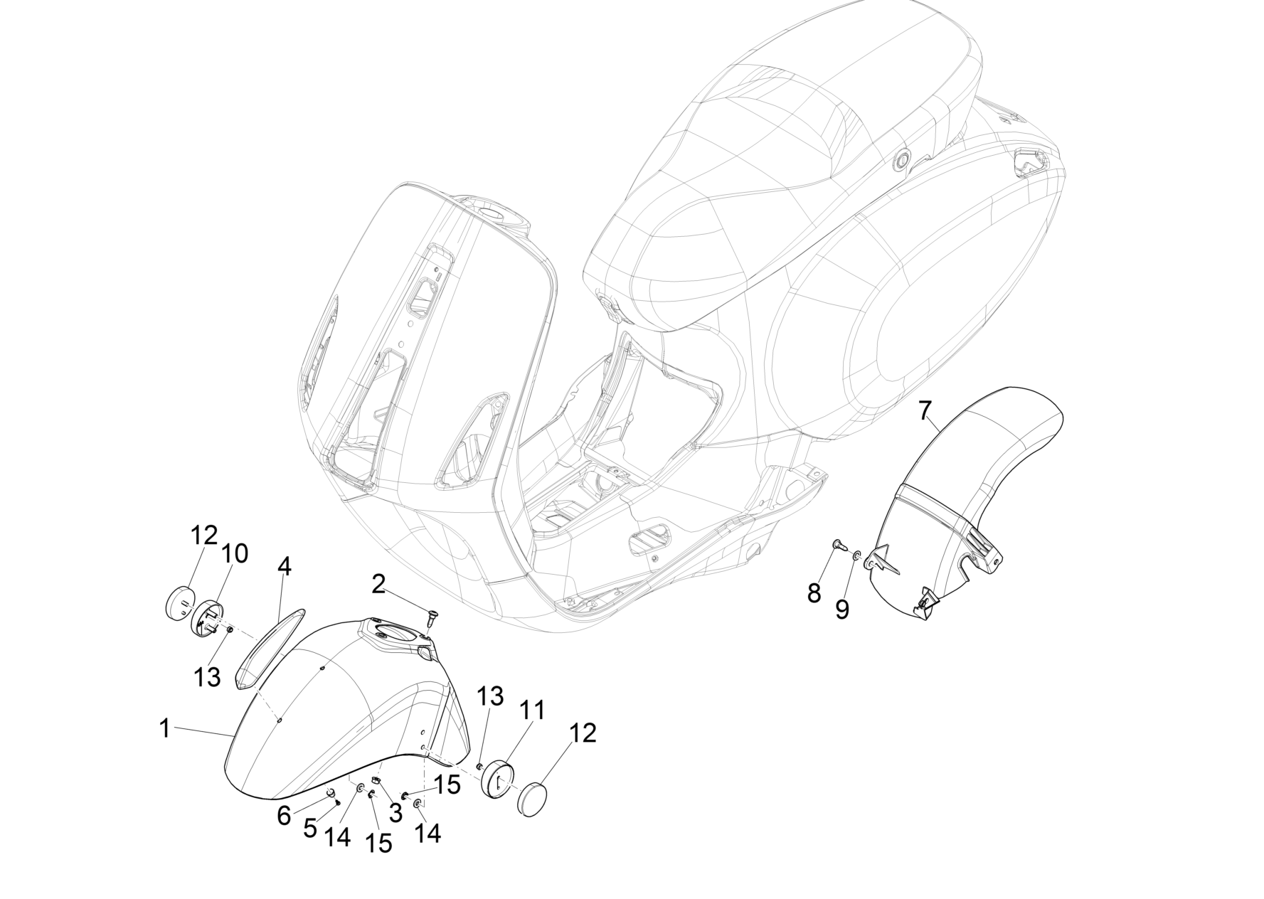 Vespa Primavera 150 4T 3V Iget ABS E4 2016-2023 NAFTA — Wielkasten-Spatborden