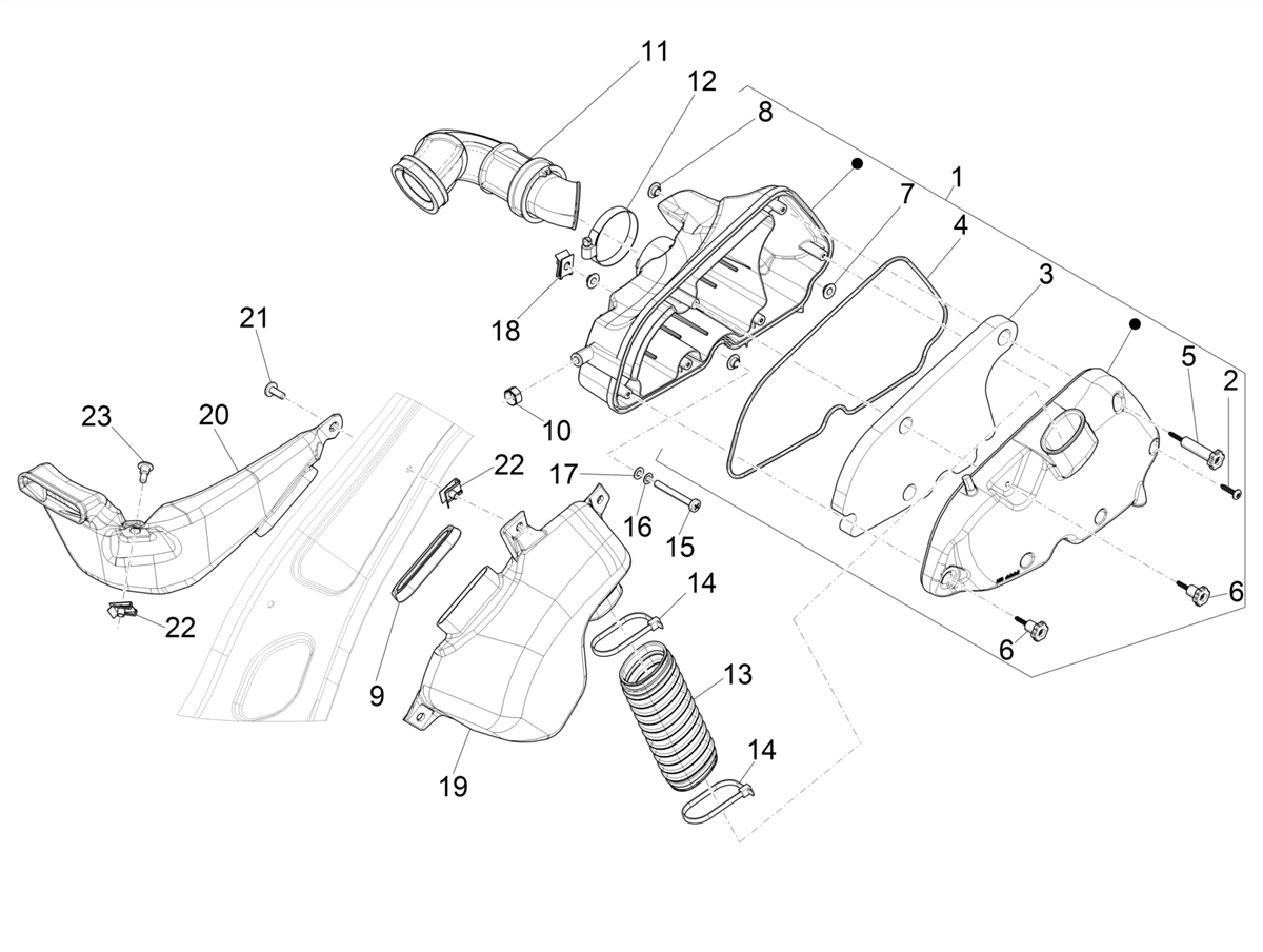 Vespa Sprint 150 4T 3V Iget ABS E5 2021-2023 APAC — Luchtfilter