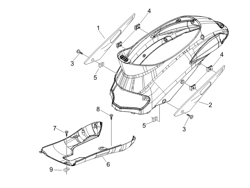 Liberty 200 4T Sport E3 2006-2007 EMEA — Zijafdekking - spoiler