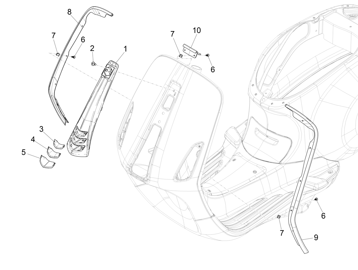 Vespa Primavera 50 4T 3V ie ABS E5 Mickey Mouse 2023 Canada NAFTA — Voorscherm