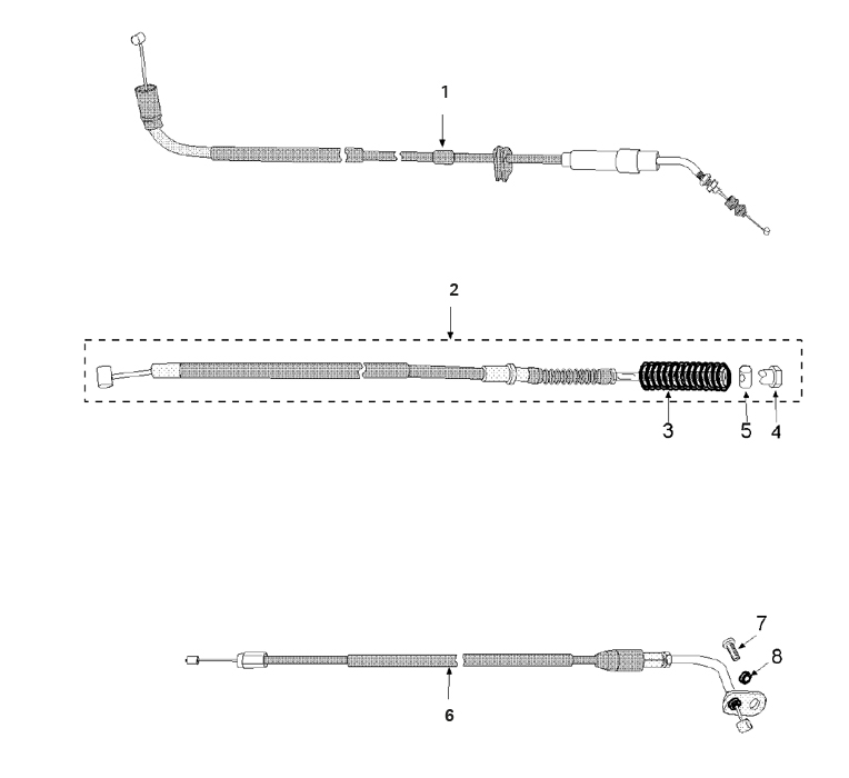 Gaskabel - Achterremkabel - Buddyslotkabel