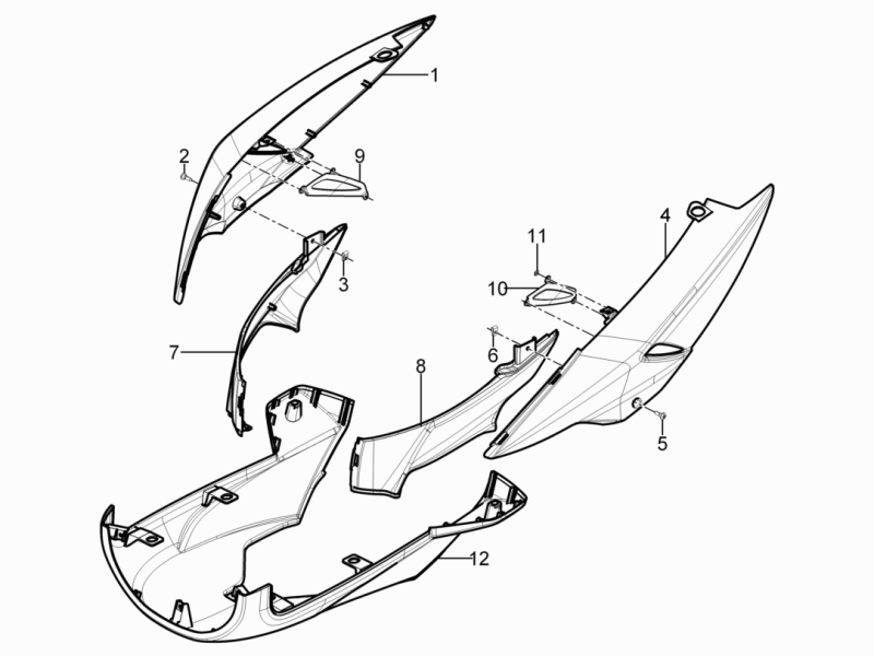 Typhoon 125 4T 2V E3 2011-2019 NAFTA — Zijafdekking - spoiler