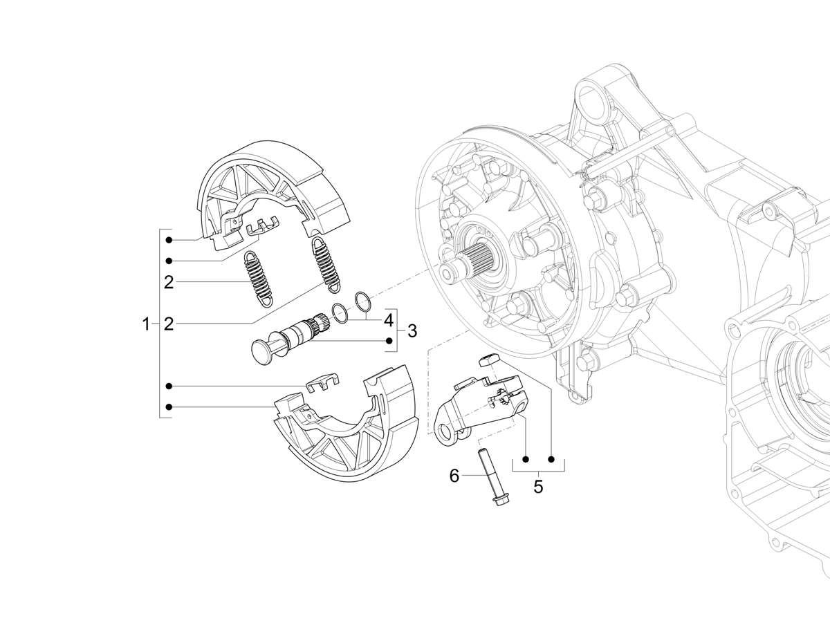 Vespa VXL 125 4T 3V 2018-2019 — Achterrem - Remschoensets
