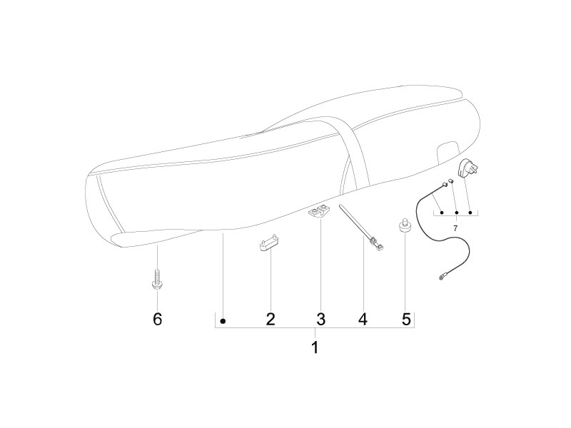 Vespa S 125 College 4T 2V ie no ABS E3 2009-2011 EMEA — Zadel/Buddyzit