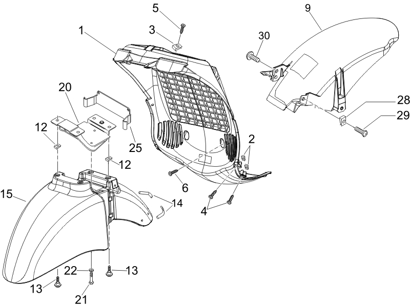 Beverly 250 Cruiser E3 2007-2009 EMEA — Wielkast - Wielspatbord