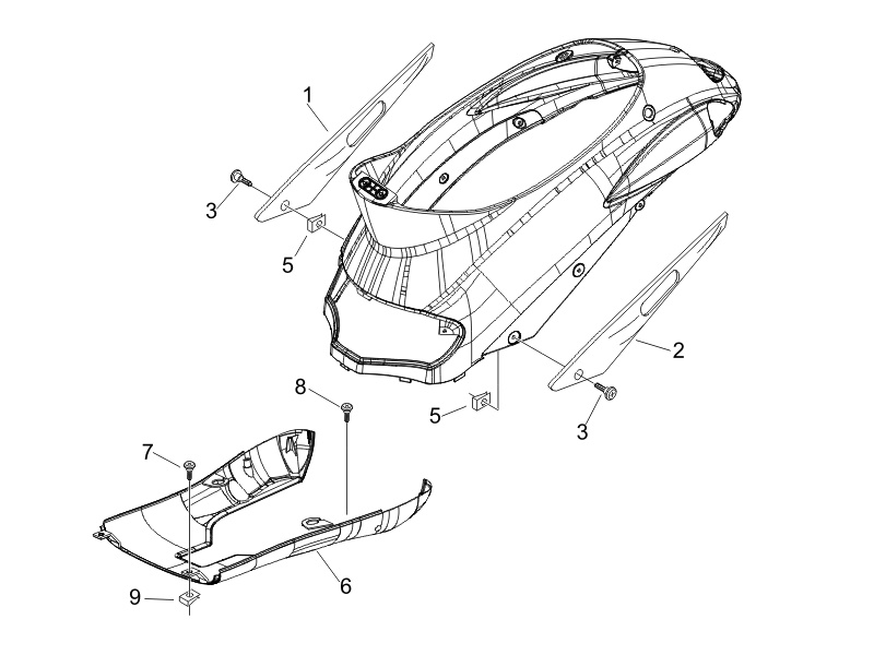 Liberty 125 4T Sport 2006 EMEA — Zijafdekking - spoiler