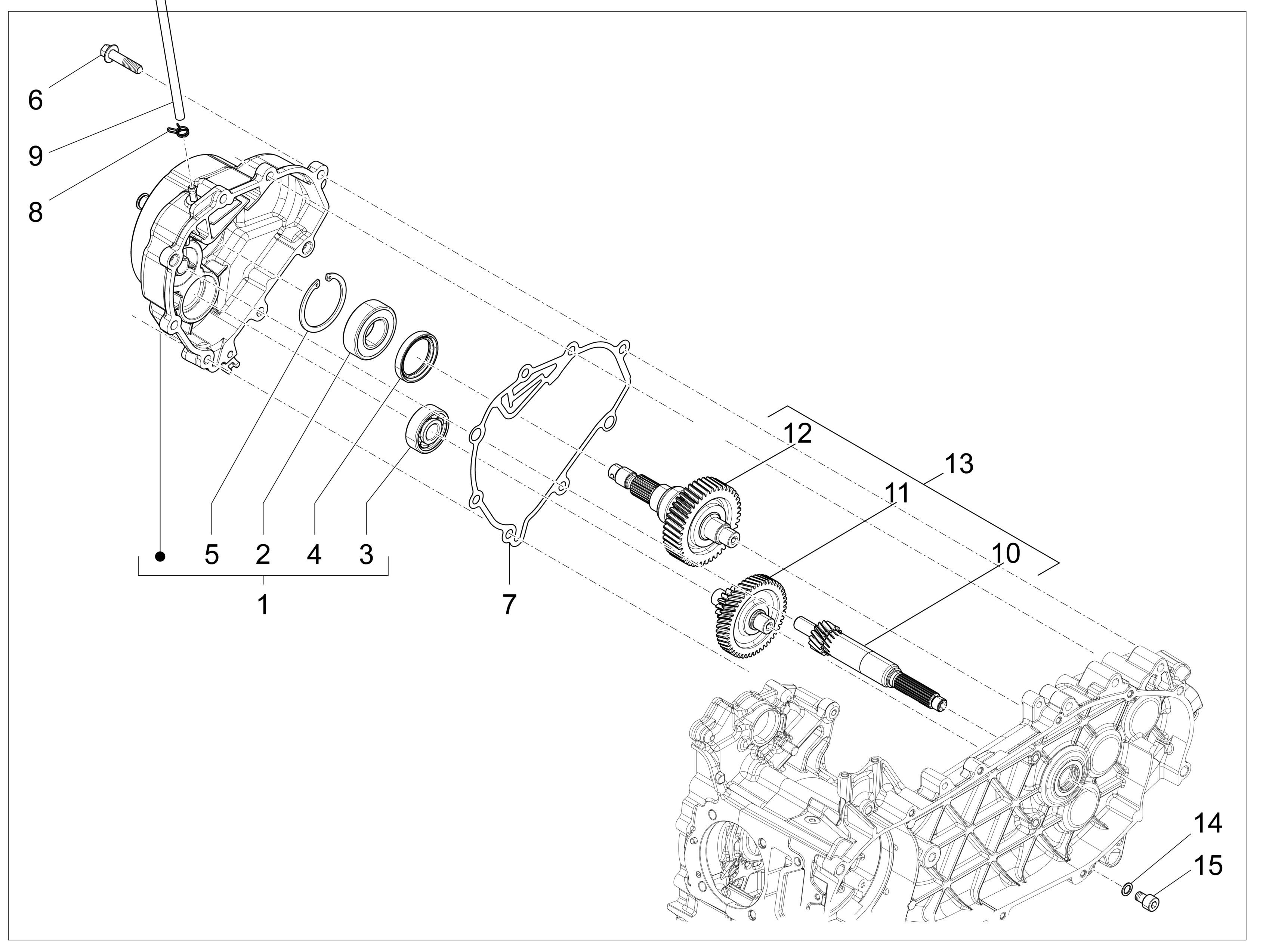 Vespa S 125 4T 3V ie no ABS E3 2012-2017 APAC — Versnellingsbak